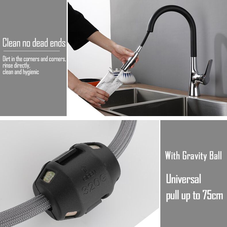 Aquacubic cUPC-zertifizierte Keramikkartusche mit eleganter weißer Farboberfläche Pull-Down-Spray Einloch-Küchenarmatur zur Decksmontage