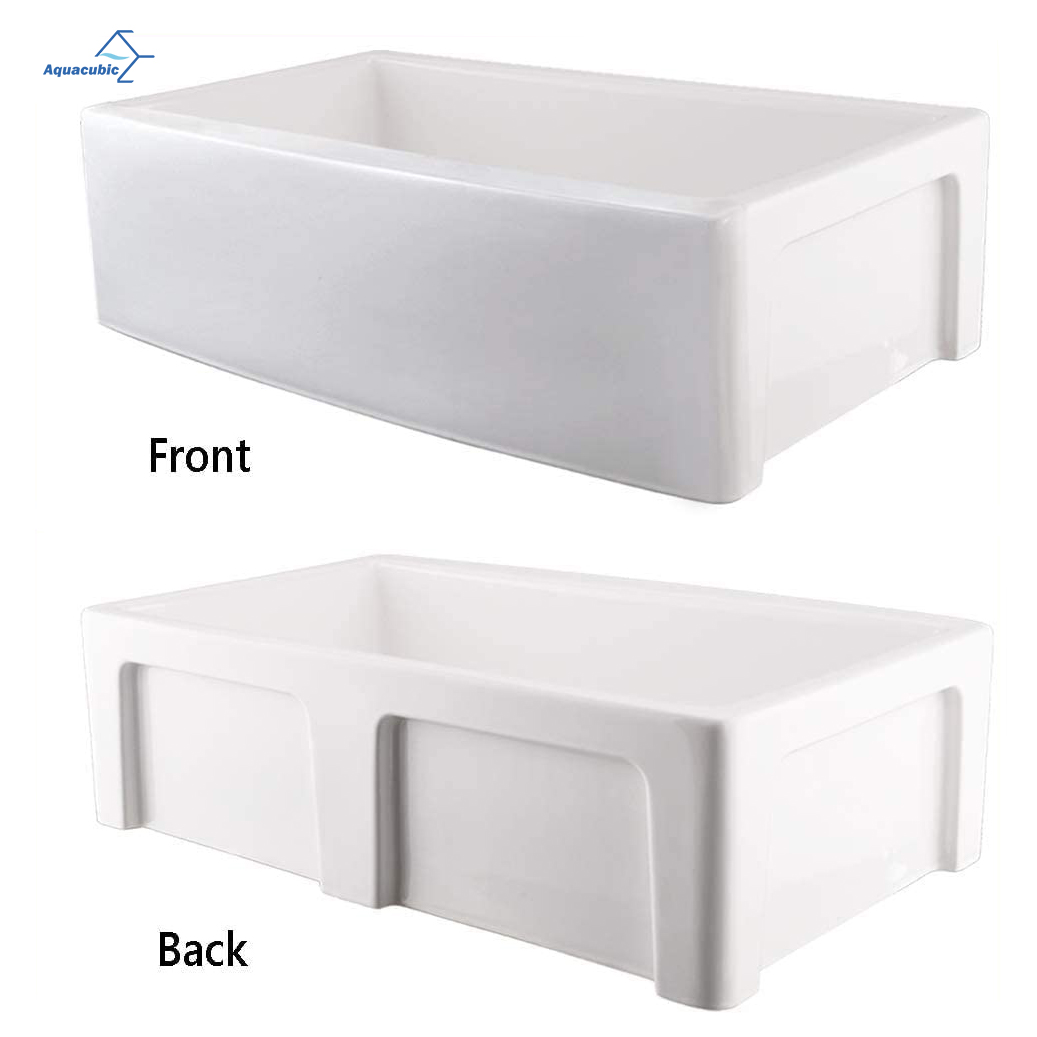 Schamott-Bauernhaus-Küchenspüle Luxus 61 cm Keramik-Bauernhaus-Einzelschüssel weiße Schürzenfront Porzellan-Küchenspüle mit UPC-zertifiziert