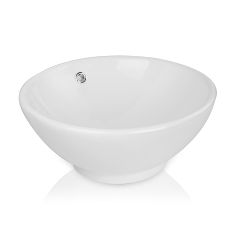 Rundes weißes Schrank-Arbeitsplatten-Keramik-Badezimmer-Waschbecken
