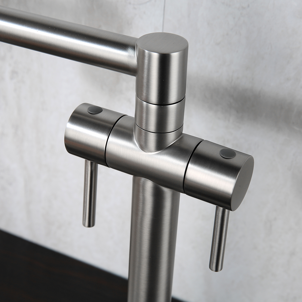 Topffüller für Deckmontage, Küchenarmatur, Topffüller aus gebürstetem Nickel, klappbarer Wasserhahn