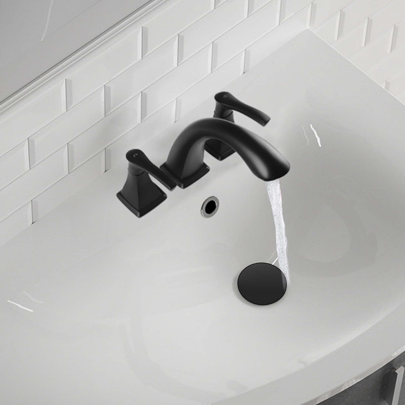 Luxus-Wasserhähne, Mischbatterien – Waschbecken-Wasserhahn, modern – 8-Zoll-Messing-3-Loch-Waschtischarmatur für Badezimmer