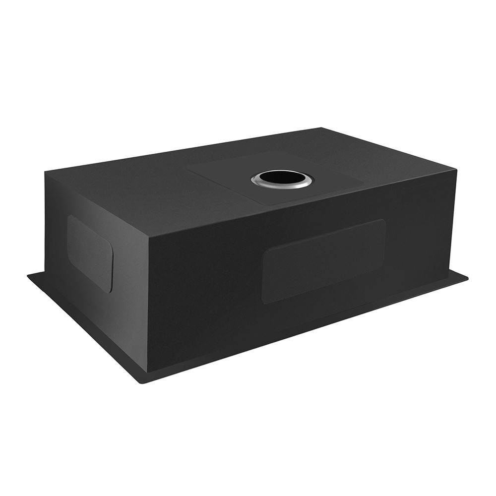 Aquacubic cUPC PVD nano 32' Edelstahl Handgefertigte Einzelschüssel Unterbau-Küchenspüle Gunmetal Black