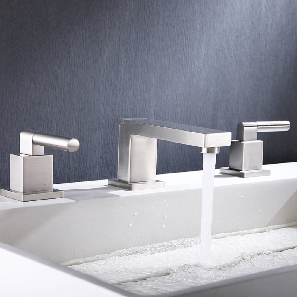 Aquacubic Hochwertiger Neupreis Badezimmer Keramik Waschbecken 3 Löcher Mischbatterie